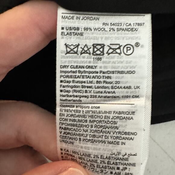 Banana Republic Siena Slim Italian Wool Ankle Pant Size 16L Tall Black Corporate - Picture 7 of 15